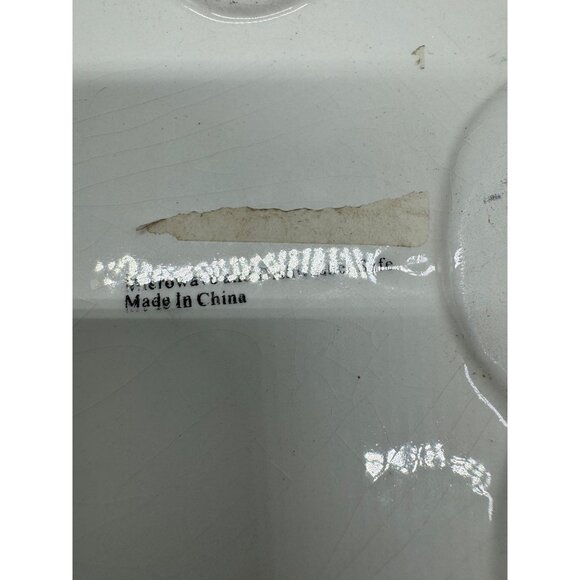 Decorative Green Ceramic Bowl With cabbage patch White Bunny candy dish READ - Picture 4 of 5